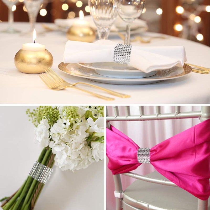 Accmor 50pcs Napkin Rings, Silver Napkin Rings Buckles for Table Decorations, Wedding, Dinner, Party, DIY Decoration - Image 5